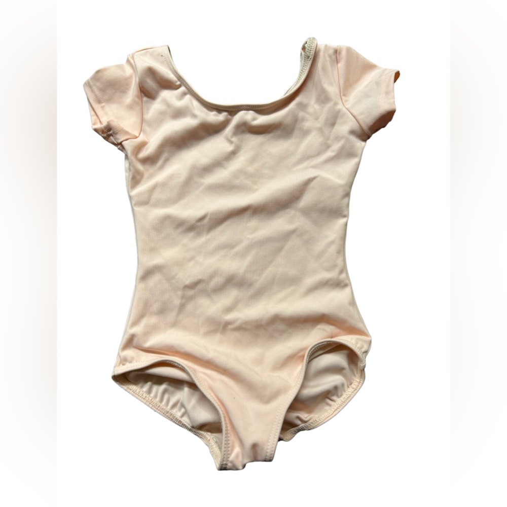CAPEZIO girls size I/CH pink short sleeve ballet dance leotard TB132C NWT